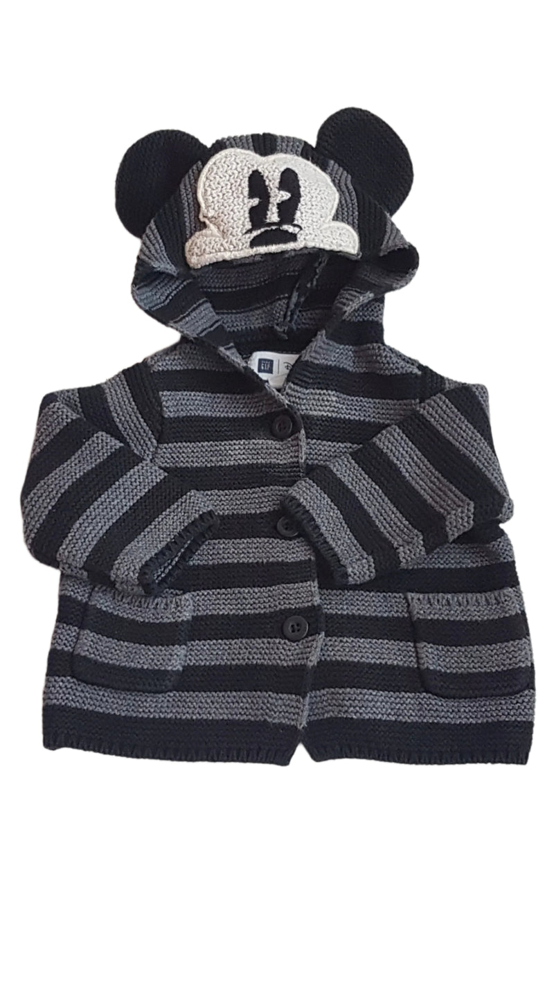 BABY GAP DISNEY MICKEY MOUSE KISFIÚ KÖTÖTT KARDIGÁN 68