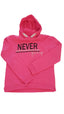 MISS E VIE PINK SZÍNŰ, NEVER GIVE UP FELIRATOS KISLÁNY KAPUCNIS PULÓVER 146-152