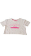 PRIMARK TÖRTFEHÉR, CALIFORNIA FELIRATOS KISLÁNY CROP TOP 104