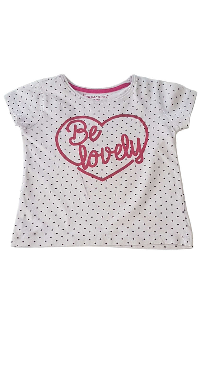 PRIMARK  BE LOVELY FELIRATOS ,CSILLOGÓS KISLÁNY PÓLÓ 104