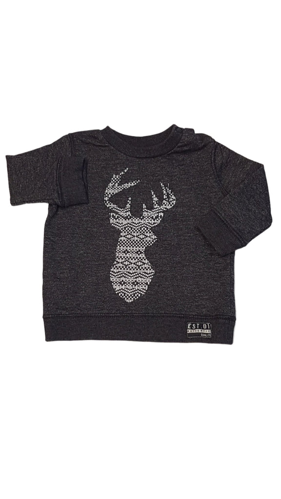 F&F VAGÁNY,SZARVASFEJES KISFIÚ PULÓVER 68