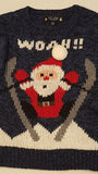 EST KNITWEAR   KÖTÖTT, PASIS, CSINI KISFIÚ PULÓVER, MIKULÁSSAL DÍSZÍTVE 116