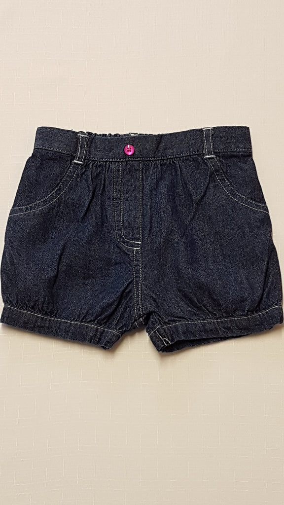 F&F KIDS  PUHA FARMERHATÁSÚ KISLÁNY RÖVIDNADRÁG,GUMIS DERÉKRÉSSZEL 74