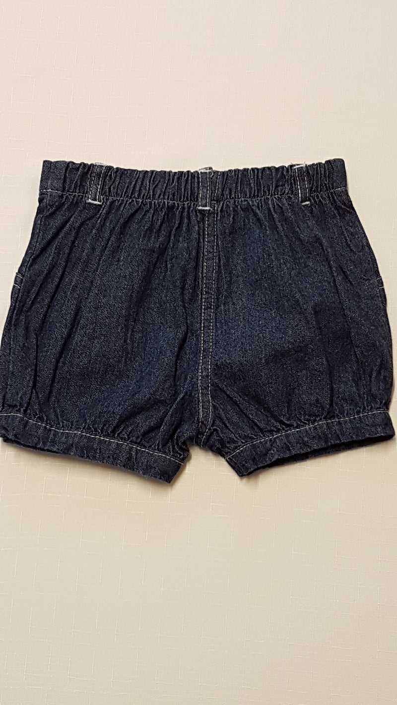 F&F KIDS  PUHA FARMERHATÁSÚ KISLÁNY RÖVIDNADRÁG,GUMIS DERÉKRÉSSZEL 74
