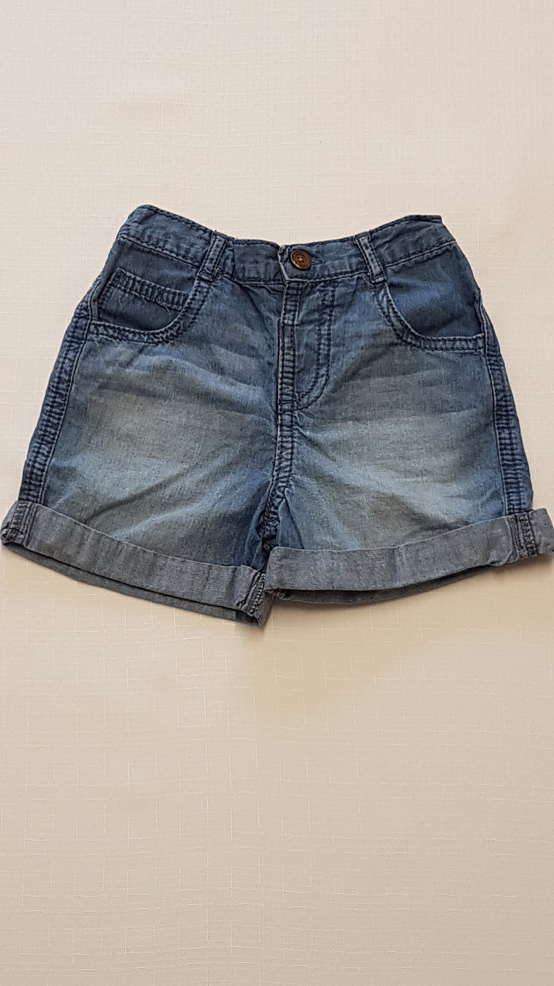 F&F KIDS KOPTATOTT,PUHA KISLÁNY RÖVID FARMERNACI,GUMIS DERÉKRÉSSZEL 80