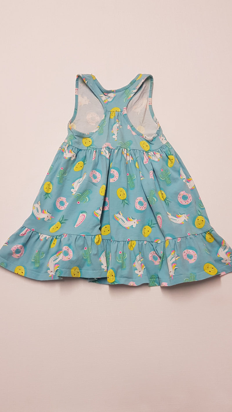 F&F KIDS ARANYOS,UNICORNOS KISLÁNY PAMUT RUHA 104