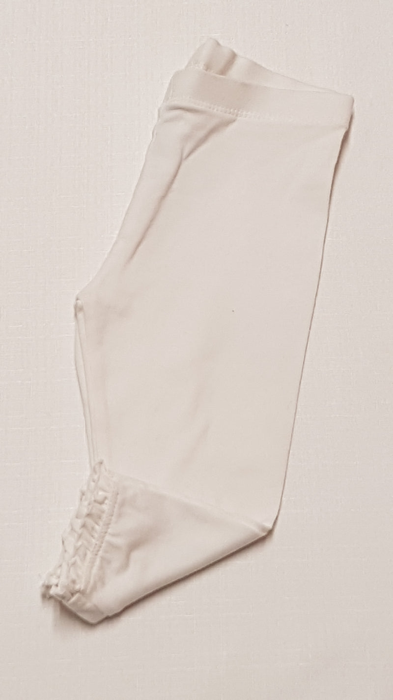 F&F KIDS FEHÉR SZÍNŰ,CSIPKÉS ALJÚ KISLÁNY LEGGING 74