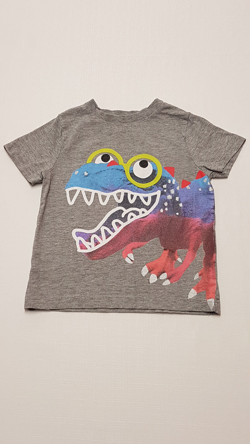 F&F KIDS DÍNÓS,SZÜRKE SZÍNŰ KISFIÚ PÓLÓ 98