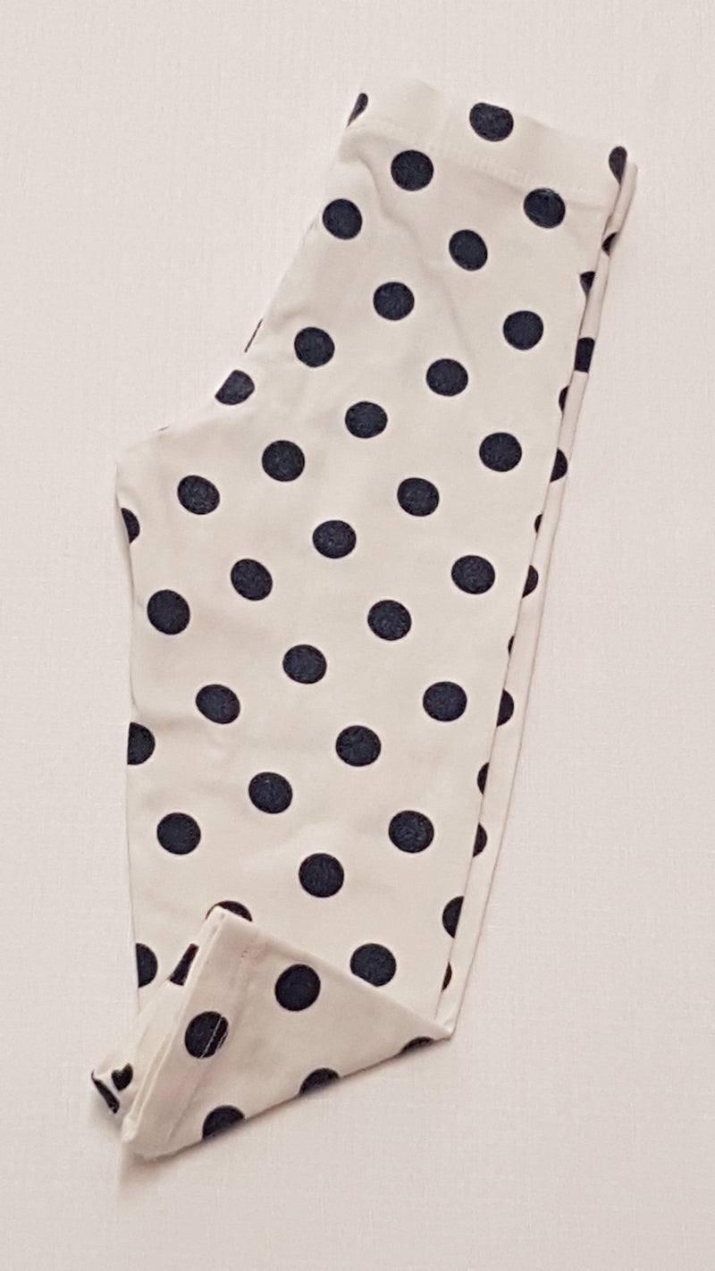 F&F KIDS FEHÉR-FEKETE PÖTTYÖS KISLÁNY LEGGING 80