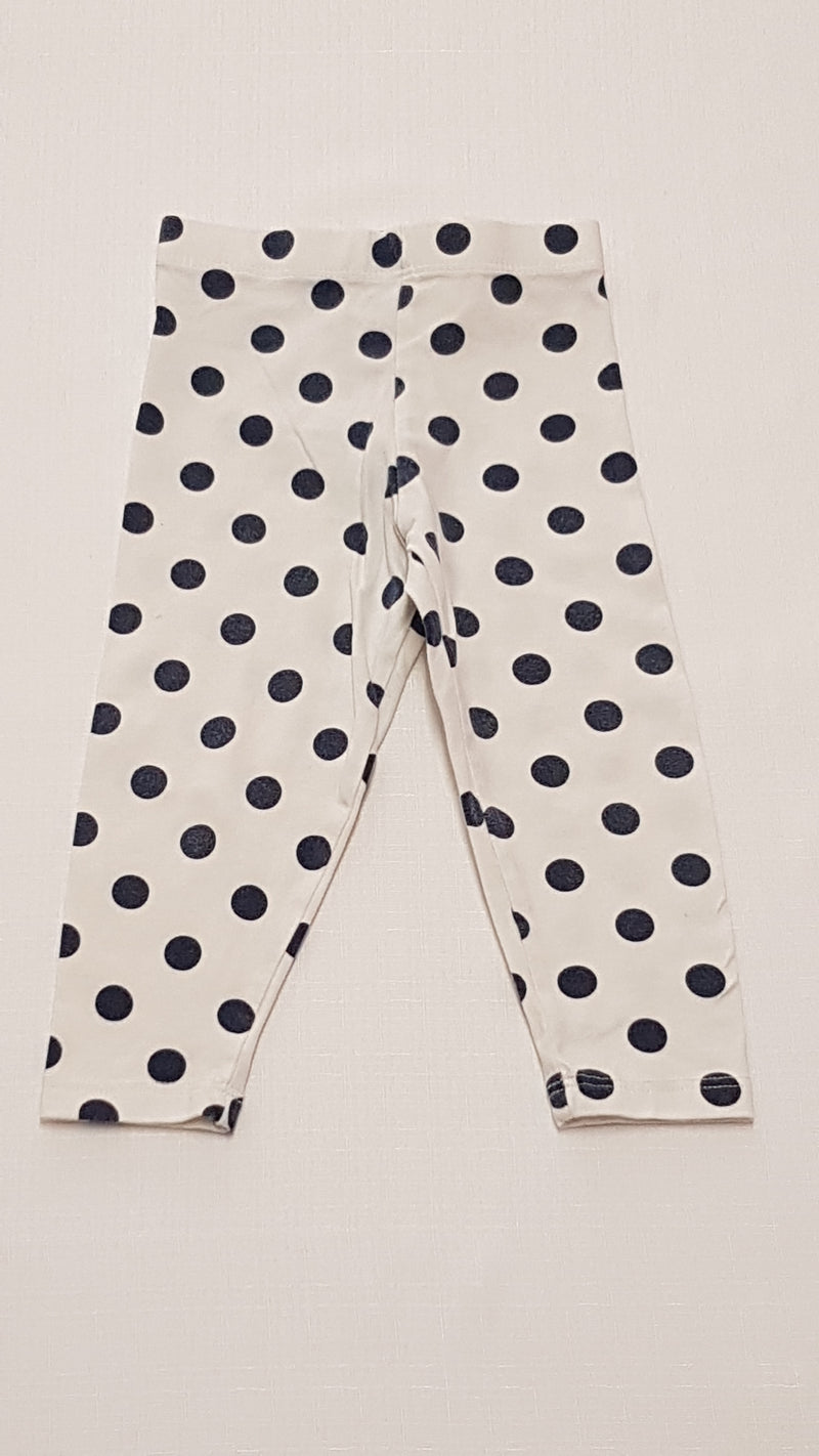F&F KIDS FEHÉR-FEKETE PÖTTYÖS KISLÁNY LEGGING 80