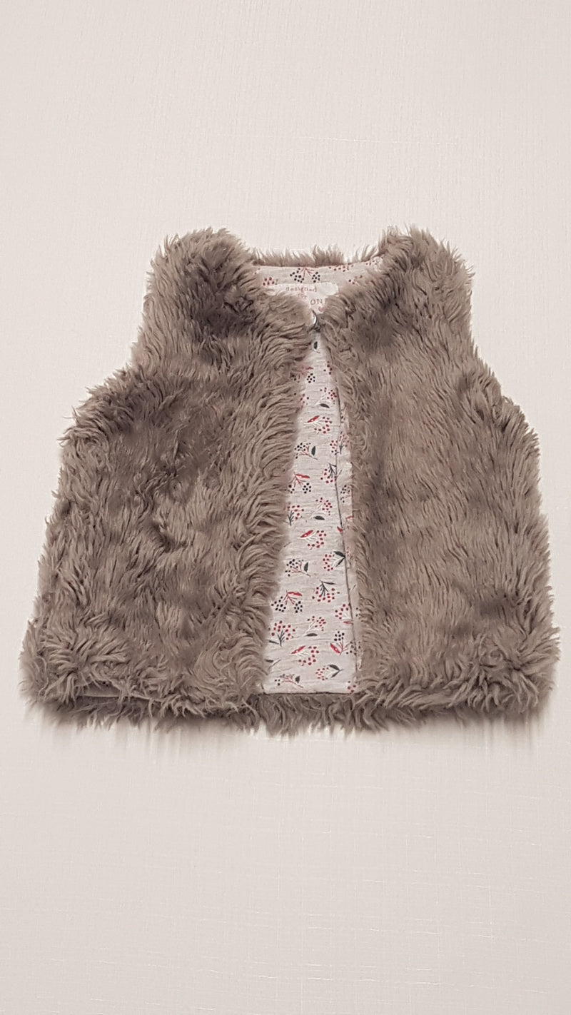 F&F KIDS DIVATOS KISLÁNY SZŐRME MELLÉNY 80