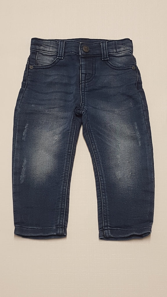 F&F KIDS KOPTATOTT,VAGÁNY KISFIÚ FARMERNADRÁG ÁLLÍTHATÓ GUMIS DERÉKRÉSSZEL 86