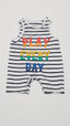 ÚJ F&F PLAY EVERY DAY CSÍKOS,FELIRATOS UNISEX PLAYSUIT 50