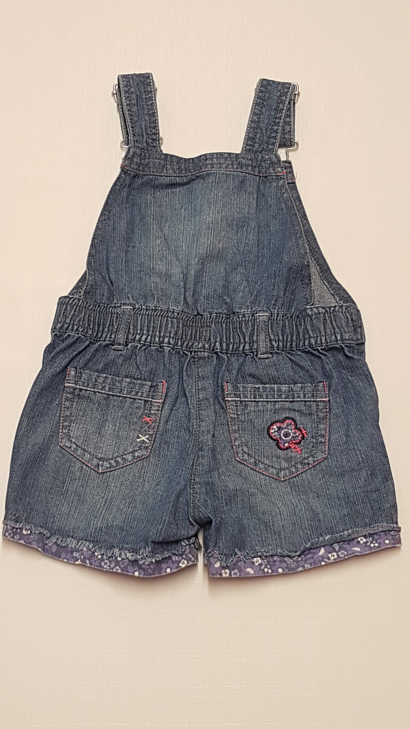F&F KIDS HÍMZETT VIRÁGOS,KANTÁROS KISLÁNY FARMER RÖVIDNACI 92