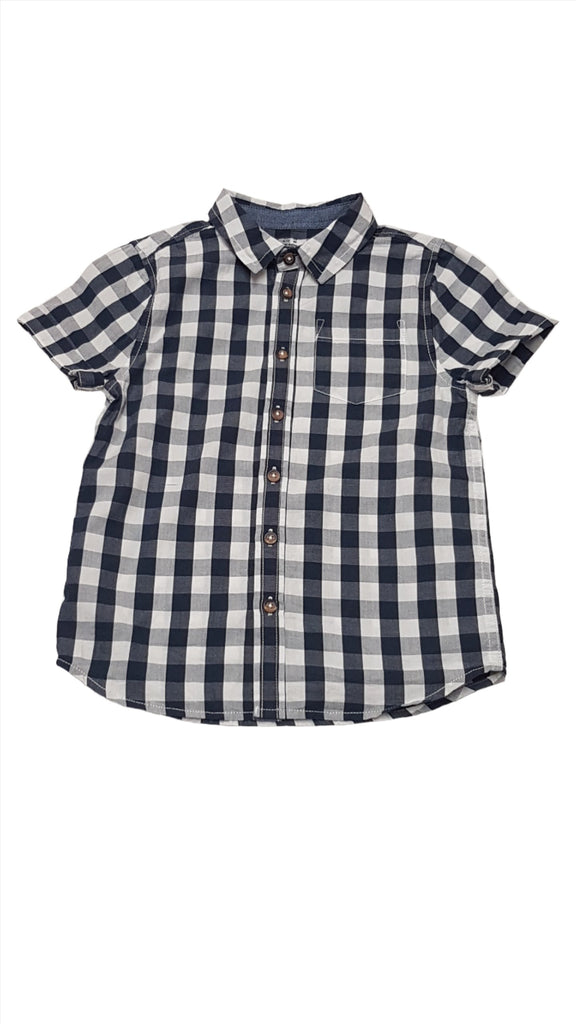 F&F KIDS KÉK-FEHÉR KOCKÁS KISFIÚ ING 122