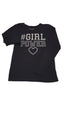 PRIMARK GIRL POWER FELIRATÚ ,EZÜST CSILLÁMPOROS KISLÁNY FELSŐ 146