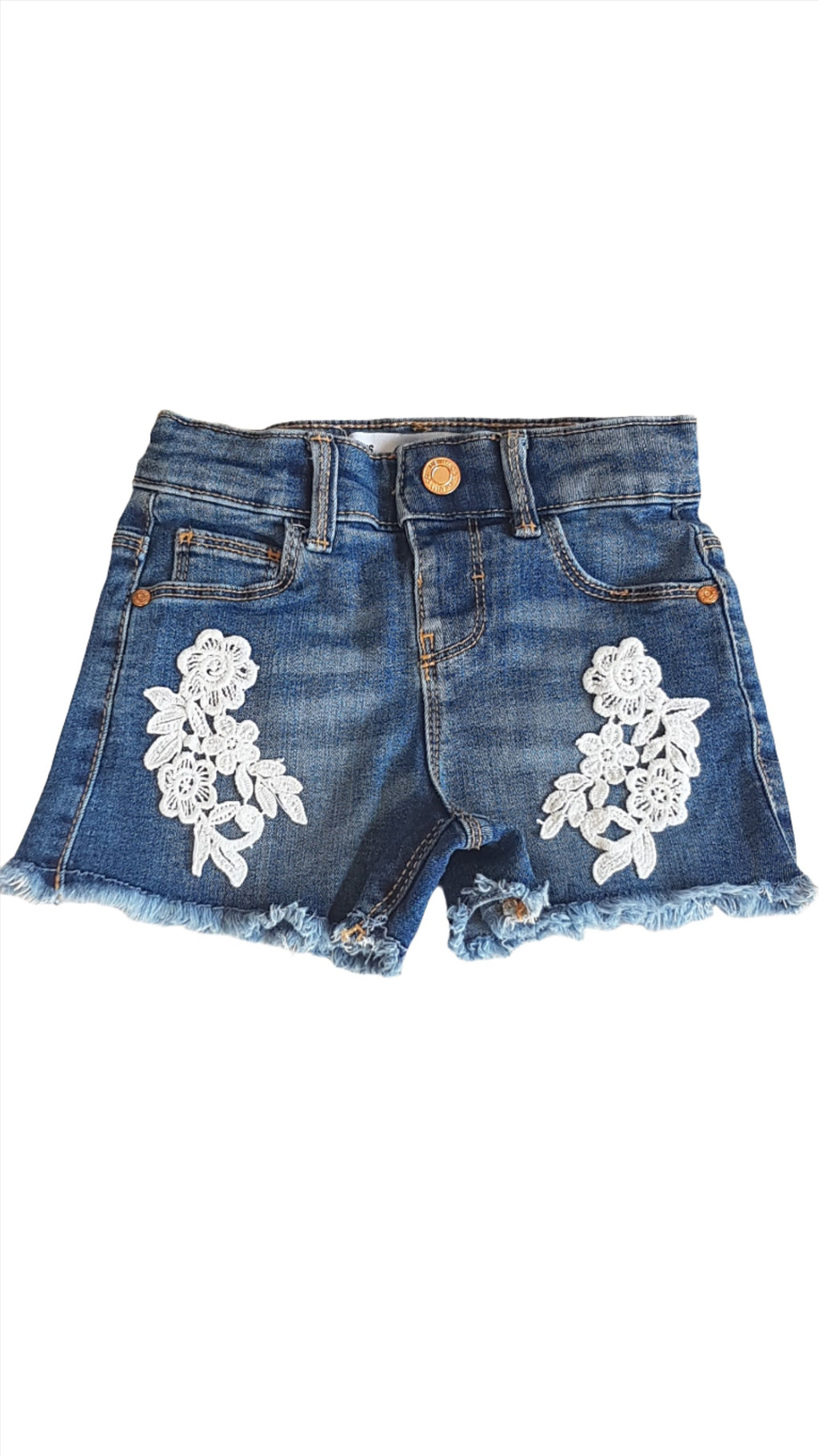 DENIM CO. KISLÁNY FARMER  RÖVIDNADRÁG ÁLLITHATÓ GUMIS DERÉKRÉSSZEL