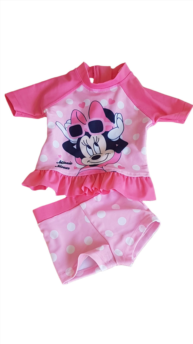ÚJ DISNEY MINNIE MOUSE KISLÁNY FÜRDŐRUHA SZETT Hover Image