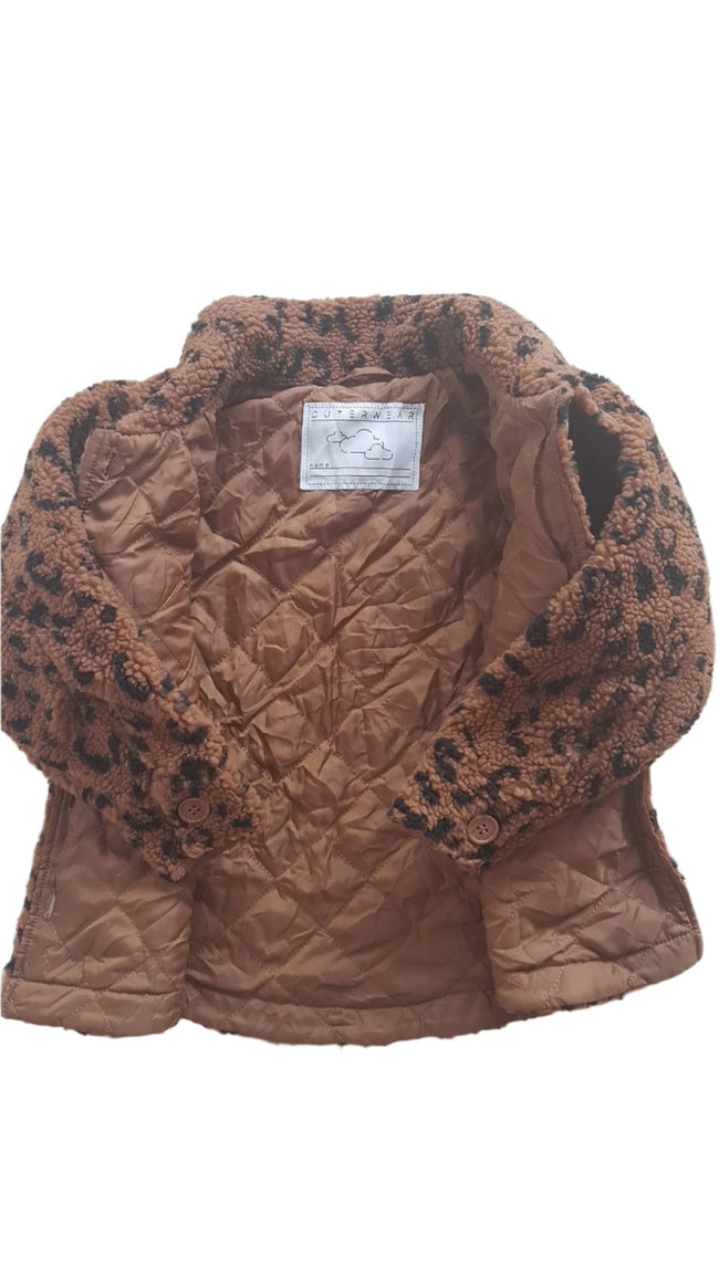 TU KISLÁNY OCELOT MINTÁS SZŐRME KABÁT 110-116 Main Image