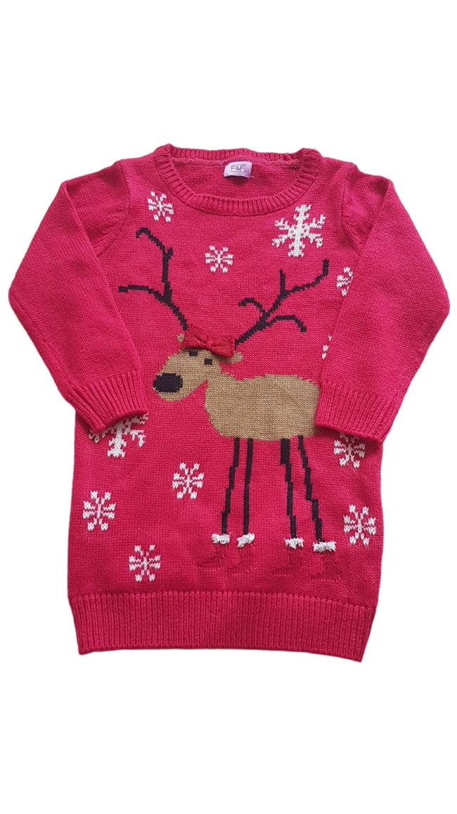 F&F KÖTÖTT, SZARVASOS KISLÁNYRUHA 98 Hover Image