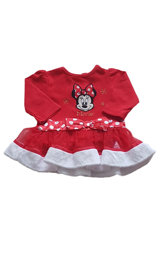 ÚJ DISNEY MINNIE MOUSE KARÁCSONYI  KISLÁNY RUHÁCSKA 50-56 Hover Image