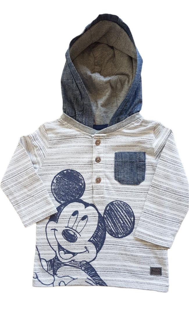 ÚJ GEORGE DISNEY MICKEY MOUSE KISFIÚ FELSŐ 68-74 Hover Image