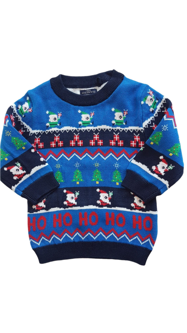 ÚJ NEXT  KARÁCSONY MINTÁS KISFIÚ  PULÓVER 74 Hover Image