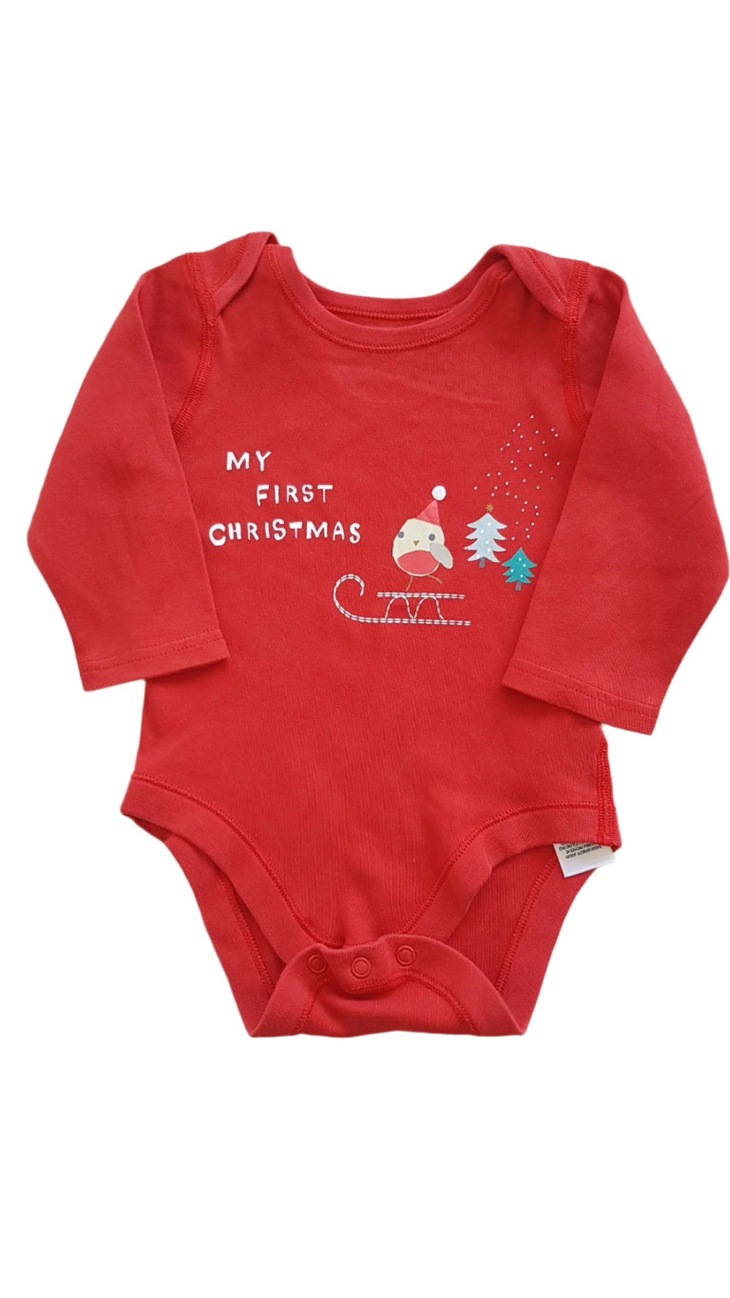 M&S MY FIRST CHRISTMAS FELIRATOS UNISEX SZETT 74