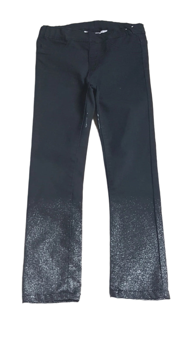 H&M FEKETE SZÍNŰ, EZÜST CSILLÁMPOROS KISLÁNY JEGGING  110 Hover Image