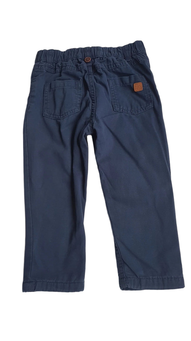 F&F SÖTÉTKÉK, ELEGÁNS KISFIÚ BÉLELT NADRÁG  80-86 Main Image