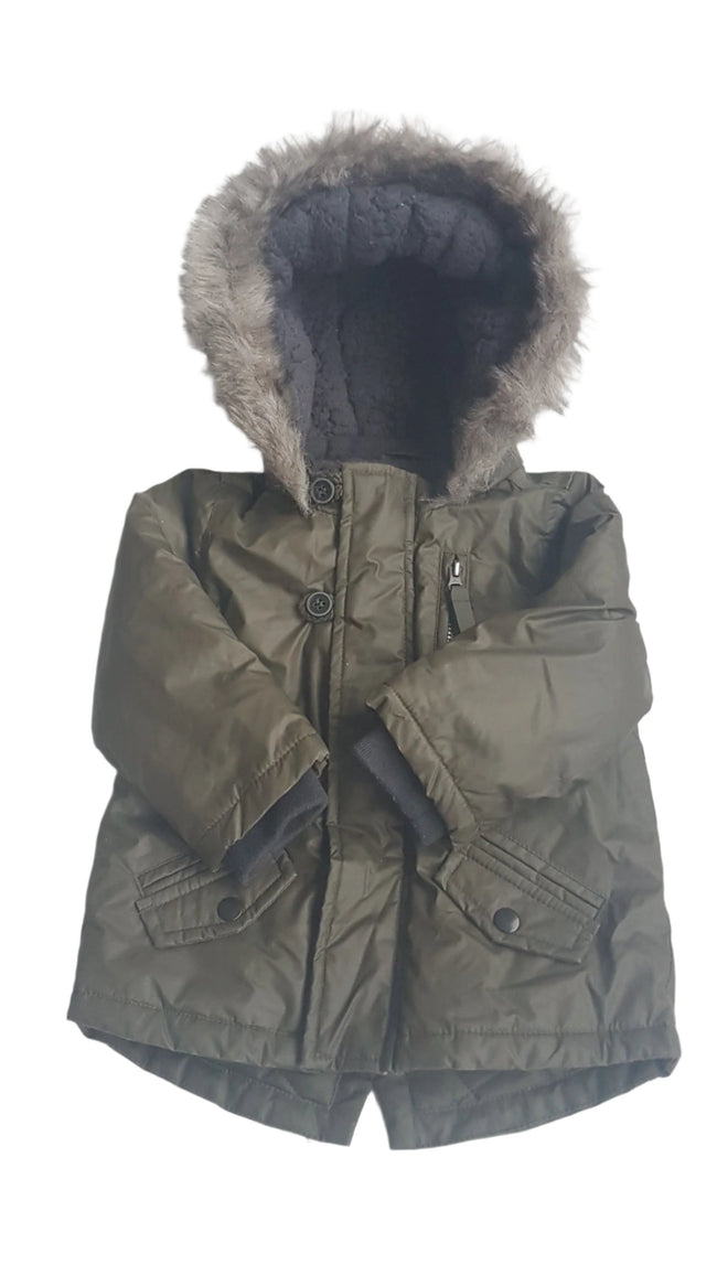 F&F KAPUCNIS, OLIVAZÖLD KISFIÚ KABÁT   80 Hover Image