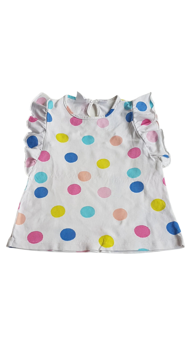 ZARA SZÍNES, PÖTTYÖS KISLÁNY DIVAT PÓLÓ  104 Hover Image