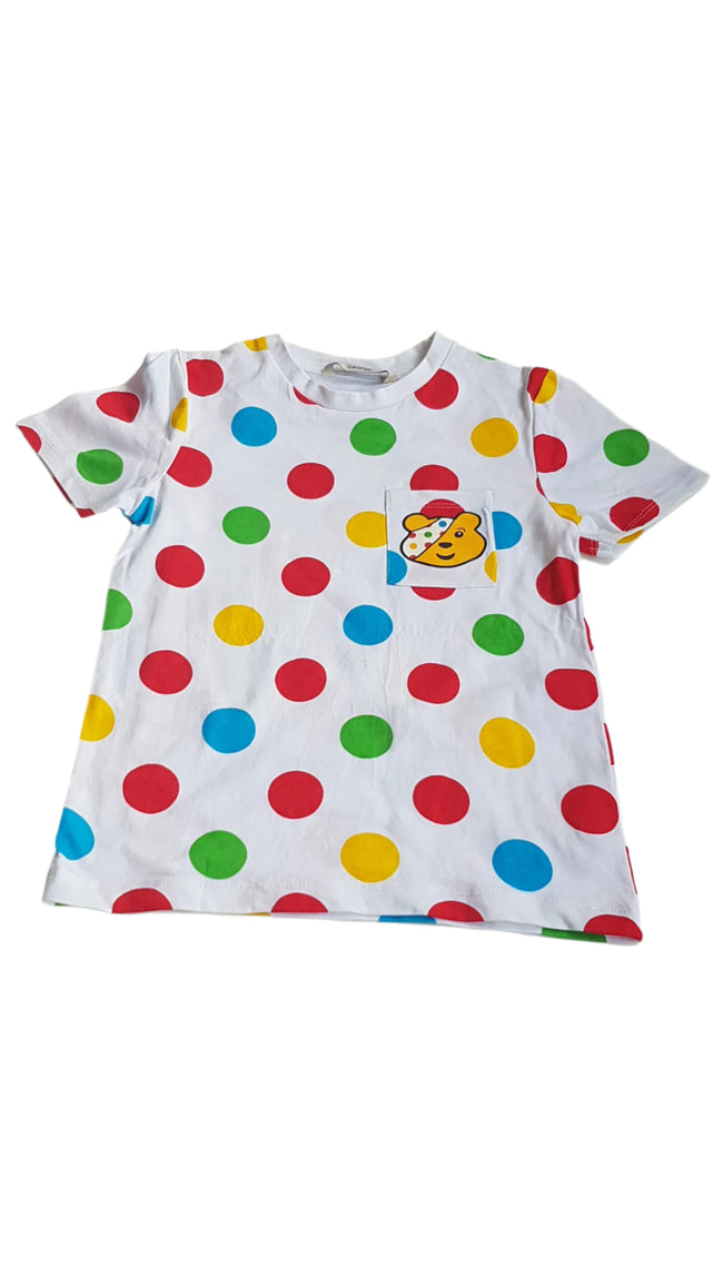 ÚJ GEORGE SZÍNES PÖTTYÖS UNISEX PÓLÓ 110-116 Hover Image