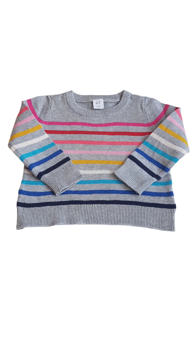 BABY GAP SZÍNES CSÍKOS  KISFIÚ PULÓVER 92-98 Hover Image