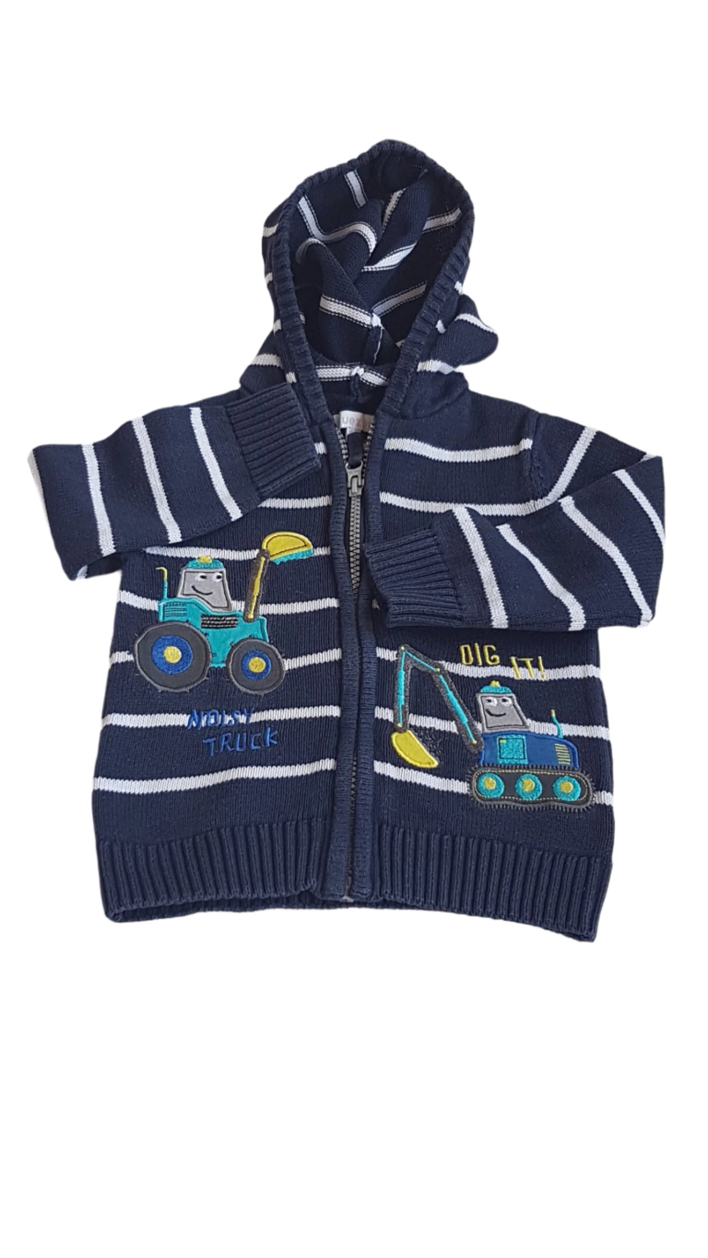 BLUEZOO KAPUCNIS, MUNKAGÉPES KISFIÚ PULÓVER-KARDIGÁN  92