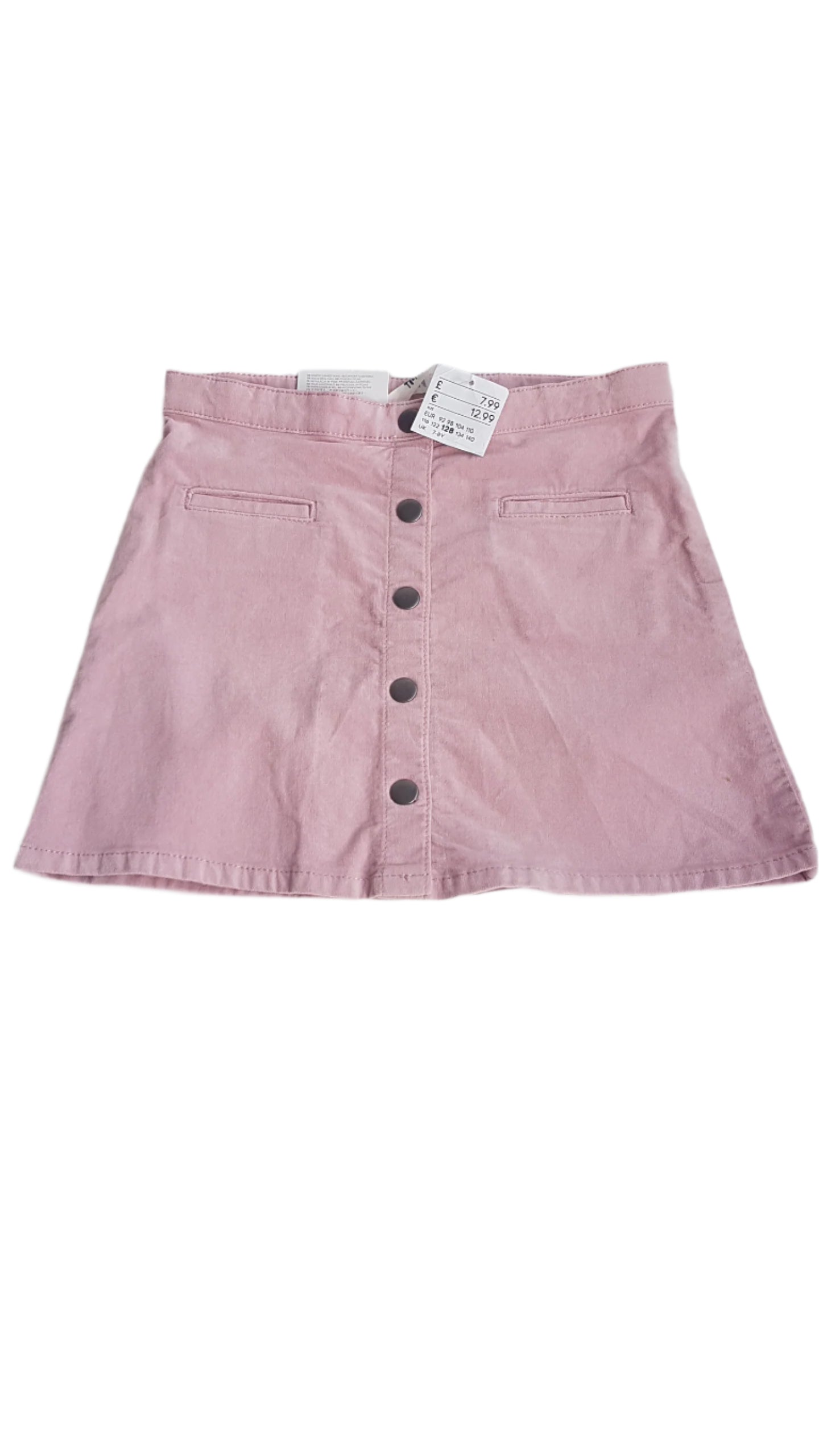 CÍMKÉS H&M  PÚDER SZÍNŰ TRENDI SZOKNYA  128