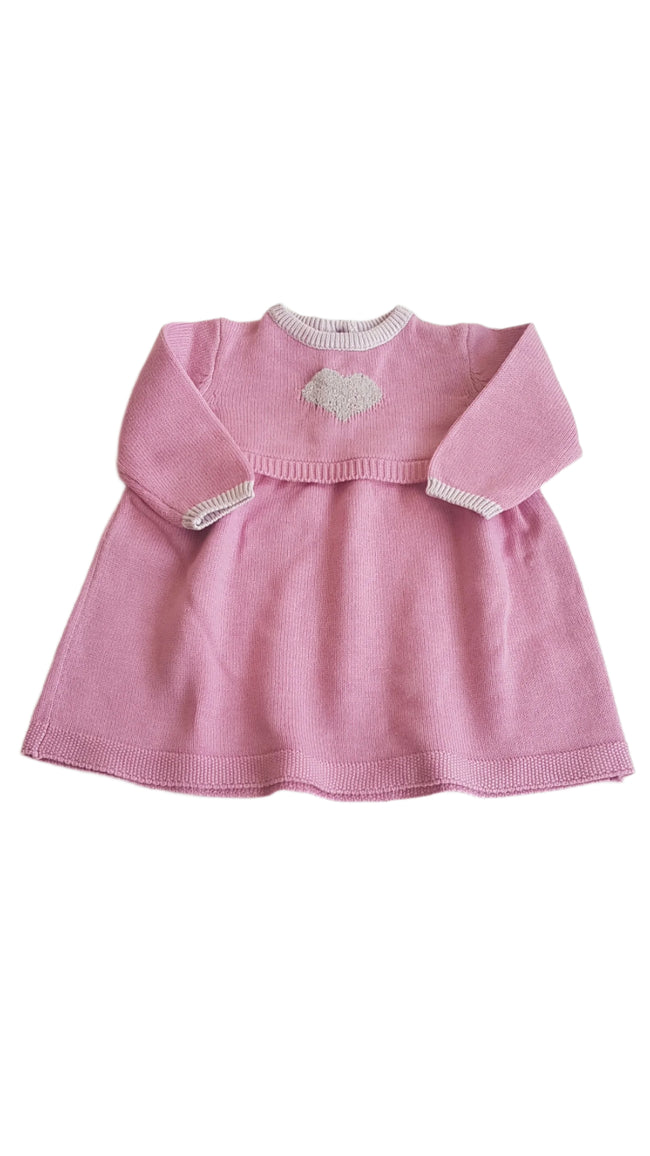 MOTHERCARE PINK, SZÍVECSKÉS KISLÁNY RUHA 56-62 Hover Image
