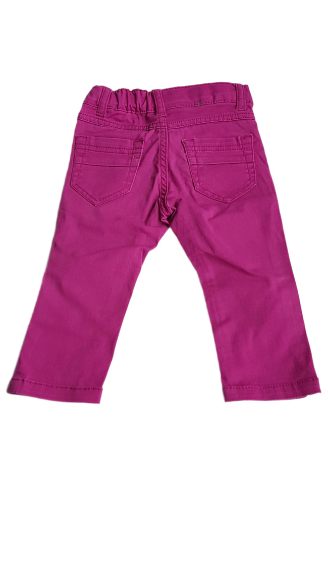 BENETTON PINK KISLÁNY FARMER ÁLLITHATÓ GUMIS DERÉKRÉSSZEL 80-86 Hover Image