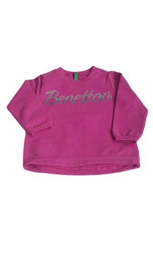 BENETTON  PINK KISLÁNY PULÓVER 80