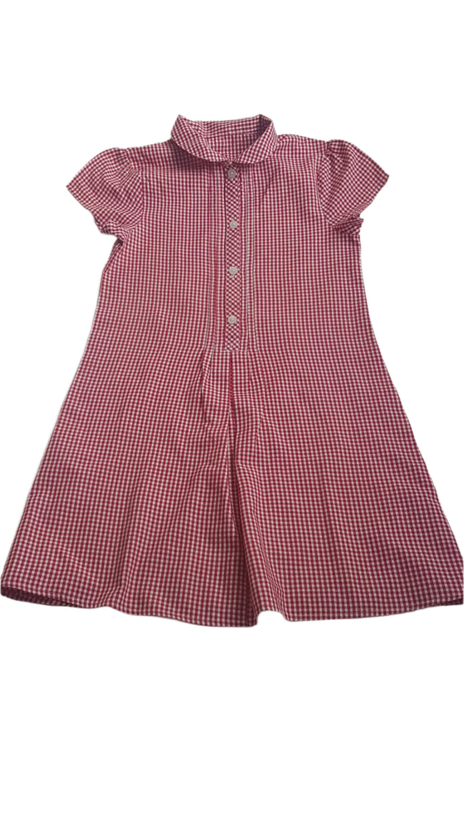 ÚJ GEORGE APRÓ KOCKÁS KISLÁNY RUHA 122-128 Hover Image