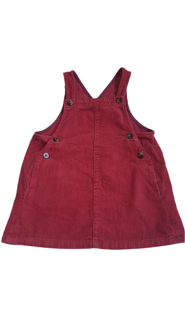 ZARA EXTRA MINŐSÉGŰ, BORDÓ KANTÁROS KISLÁNY RUHA 104 Hover Image