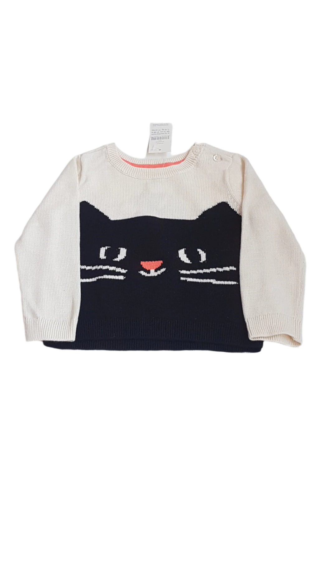 CÍMKÉS BABY GAP CICÁS KISLÁNY PULÓVER  68-74