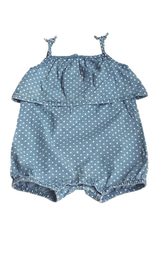 PRIMARK PUHA PÖTTYÖS KISLÁNY PLAYSUIT 80