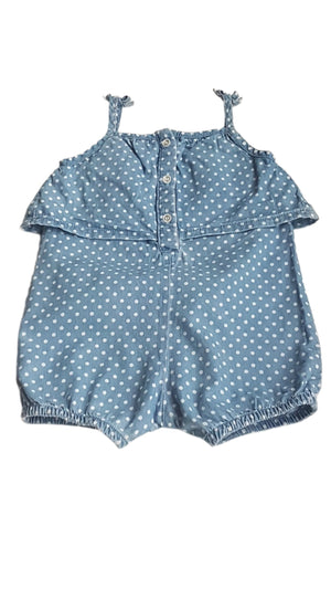 PRIMARK PUHA PÖTTYÖS KISLÁNY PLAYSUIT 80