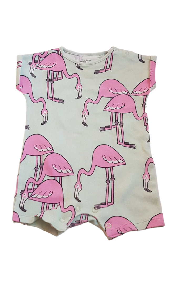ÚJ NEXT FLAMINGÓS KISLÁNY PLAYSUIT 68 Hover Image