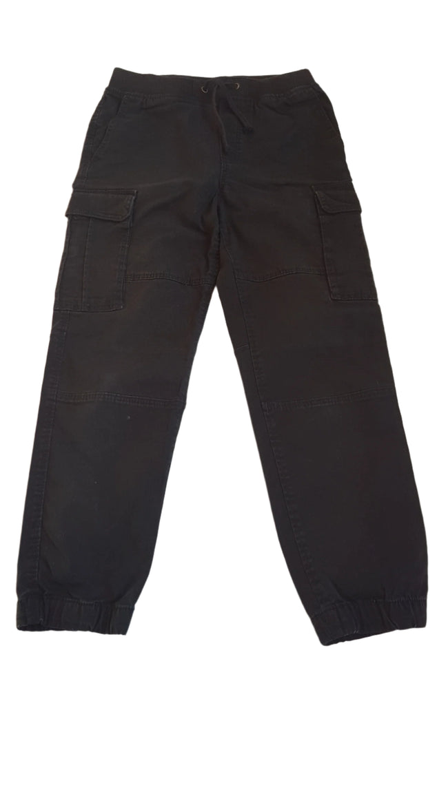 H&M FEKETE  SZÍNŰ, ZSEBES KISFIÚ JOGGER GUMIS DERÉKRÉSSZEL 152 Hover Image