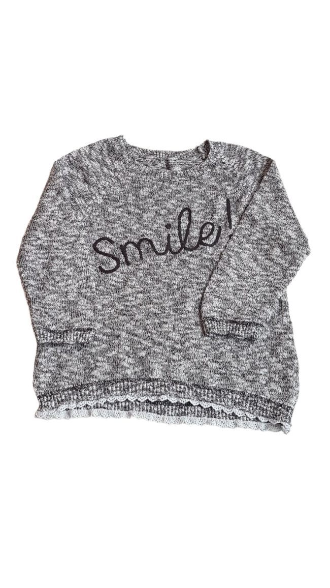 NUTMEG SMILE FELIRATOS, EZÜSTSZÁLAS KISLÁNY PULÓVER 110-116 Hover Image