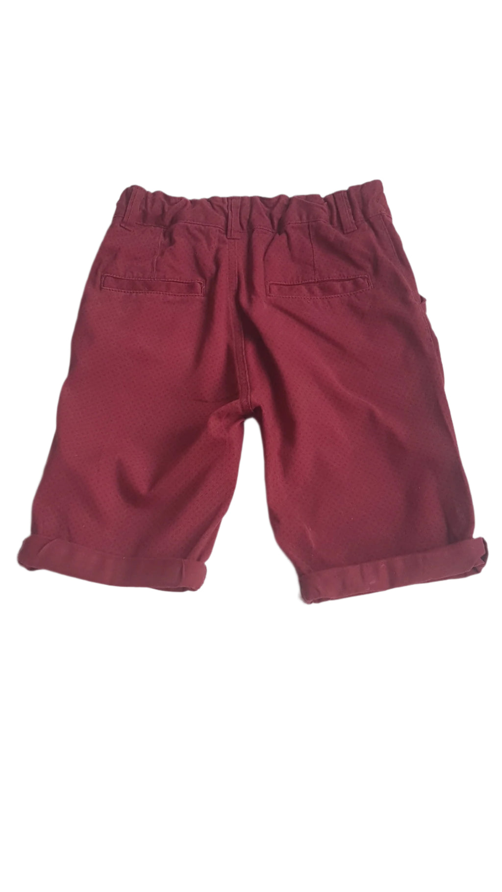 TU BORDÓ SZÍNŰ , ELEGÁNS KISFIÚ BERMUDA ÁLLÍTHATÓ GUMIS DERÉKRÉSSZEL 140