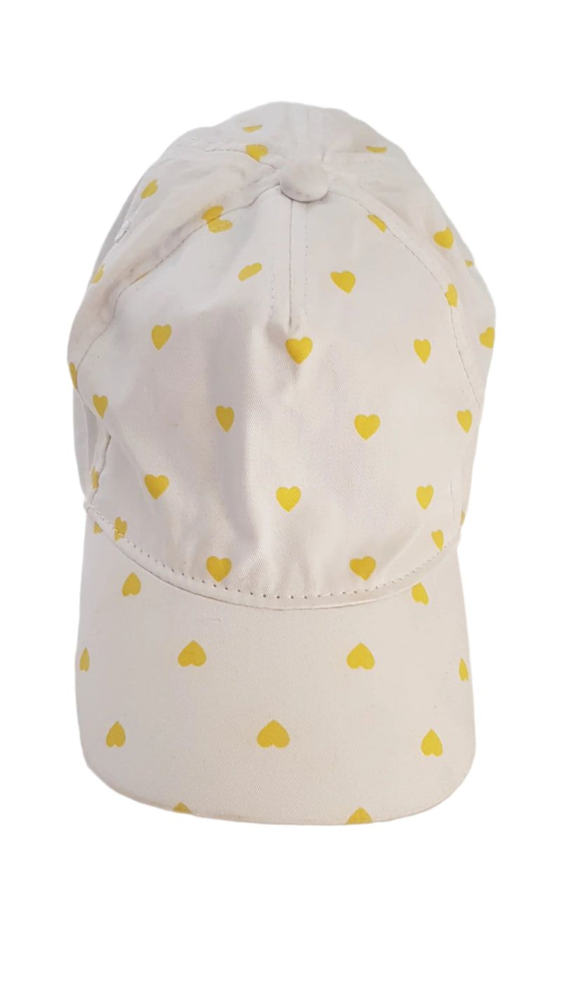 M&S SÁRGA  SZÍVECSKÉS KISLÁNY  SAPKA  104-116