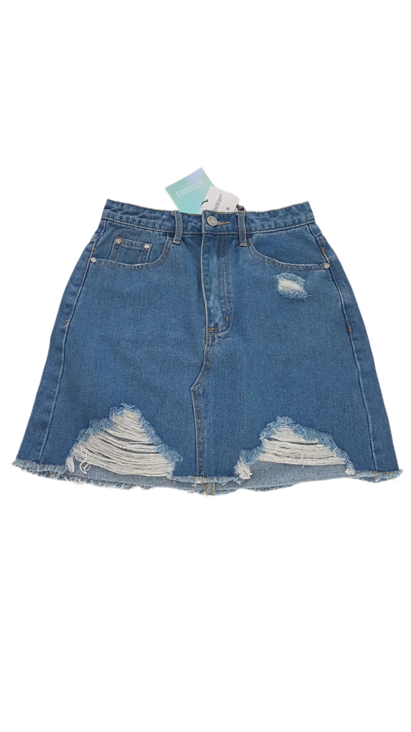 MISSQUIDED DENIM TRENDI FARMER SZOKNYA 164